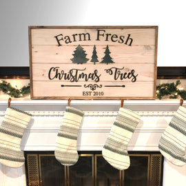 Fresh Cut Christmas Tree Farmhouse Wood Sign - Custom Creations of Jacksonville