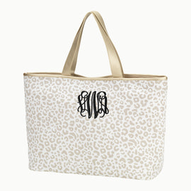 Personalized Natural Leopard Tote Bag - Custom Creations of Jacksonville