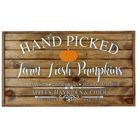 Hand Picked Farm Fresh Pumpkins Wood Sign - Custom Creations of Jacksonville