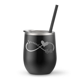 12 oz. Wine Tumbler with Infinity Symbol Personalization - Custom Creations of Jacksonville