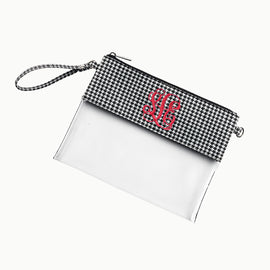 Personalized Houndstooth Clear Stadium Purse - Custom Creations of Jacksonville