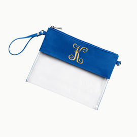 Personalized Royal Blue Clear Stadium Purse - Custom Creations of Jacksonville